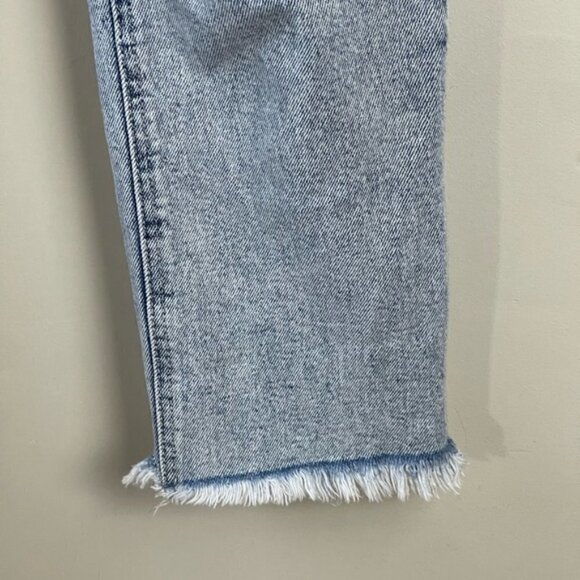 Wrangler retro light acid wash high rise ankle raw hem jeans size 26 - Picture 10 of 13
